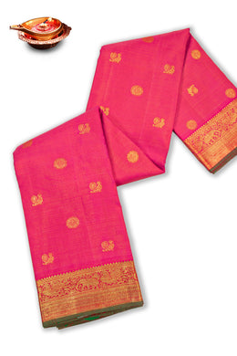 Dark Pink Bridal Kanjivaram Silk Saree 10075535