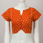 Orange Hand Block Printed Cotton Blouse - Avishya