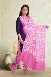 Purple Bandhani Mukaish Embroidery 3 -  Piece Salwar Suit Material 10075470