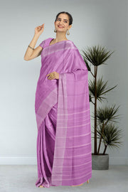 Kanjivaram Vegan Viscose Silk Saree Lavender Color Block Design 10075563