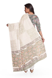 Sage Green 3-Piece Mulmul Cotton Salwar Suit Material 10070117