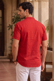 Ikat Cotton Men's Short Kurta With Front Pocket 10076950
