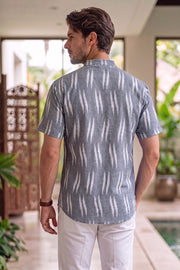 Ikat Cotton Men's Short Kurta With Front Pocket 10076951