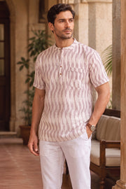 Ikat Cotton Men's Short Kurta With Front Pocket 10076946