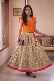 Printed Kalidar Cotton Skirt 10055165
