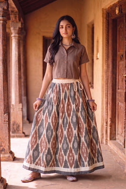 Ikat Cotton Skirt 10077511