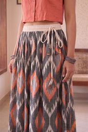 Ikat Cotton Skirt 10077512
