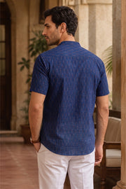 Ikat Cotton Men's Short Kurta With Front Pocket 10076953