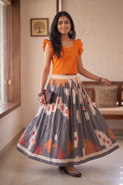 Ikat Cotton Skirt 10077515