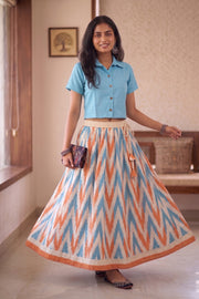 Ikat Cotton Skirt 10077516