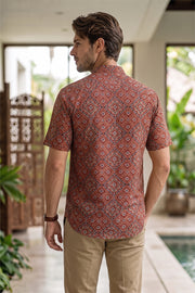Ajrakh Cotton Men's Short Kurta With Front Pocket 10076895