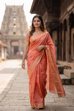 Printed Handloom Chanderi Silk Cotton Saree 10045206