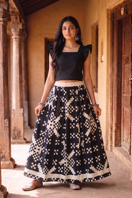 Ikat Cotton Skirt 10077517