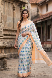 Printed Handloom Chanderi Saree 10034823