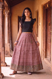 Hand Painted Madhubani Bhagalpur Tussar Silk Skirt 10057657