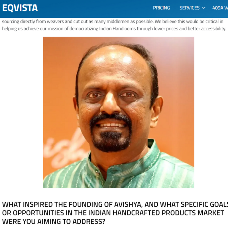 Eqvista - Interview with Jawahar Singh, Founder & CEO of Avishya