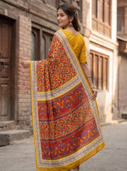 Red Kani Printed Silk Saree 10078004