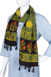 Green Vanaspathi Modal Silk Cotton Stole 10075290