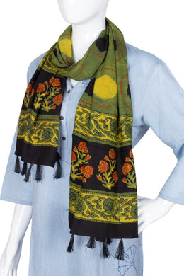 Green Vanaspathi Modal Silk Cotton Stole 10075290