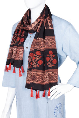 Brown Vanaspathi Modal Silk Cotton Stole 10075292