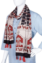 Cream Vanaspathi Modal Silk Cotton Stole 10075283