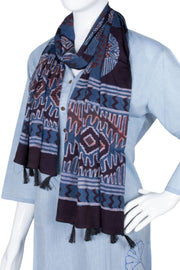 Blue Vanaspathi Modal Silk Cotton Stole 10075280