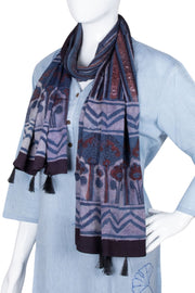 Blue Vanaspathi Modal Silk Cotton Stole 10075288