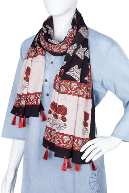 Black Vanaspathi Modal Silk Cotton Stole 10075286