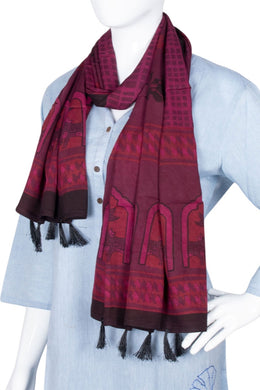 Brown Vanaspathi Modal Silk Cotton Stole 10075279