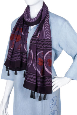 Lavender Vanaspathi Modal Silk Cotton Stole 10075285