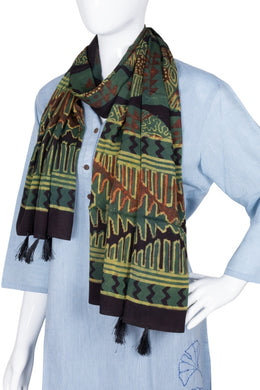 Green Vanaspathi Modal Silk Cotton Stole 10075293