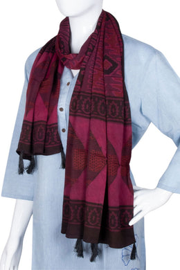 Brown Vanaspathi Modal Silk Cotton Stole 10075282