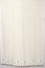 White Bandhani Mulberry Silk Dupatta 10072146