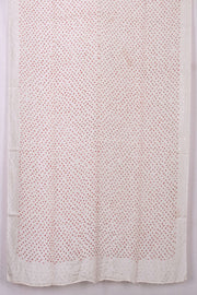 White Bandhani Mulberry Silk Dupatta with Mukaish Work 10072148