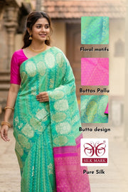 Teal Green Kanjivaram Silk Saree 10077923