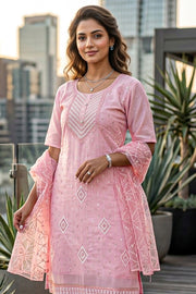 Pink Sequin Embroidery Viscose Silk Salwar Suit 10076191