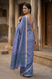 Kantha Embroidered Semi Tussar Silk Saree 10077247