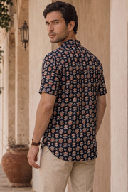 Ajrakh Cotton Men's Short Kurta With Front Pocket 10076896