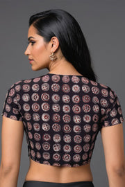Black Jahota Printed Cotton Blouse 10073336