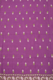 Purple Chikankari Embroided Kota Cotton Saree 10078106