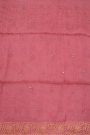 Dusky Rose Chikankari Embroided Organza Saree 10078123