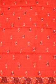 Red Chikankari Embroided Organza Saree 10078118