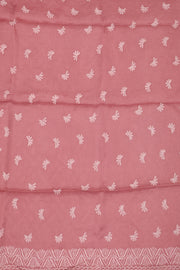 Dusty Rose Chikankari Embroided Organza Saree 10078115