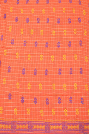 Orange Chikankari Embroided Kota Cotton Saree 10078105