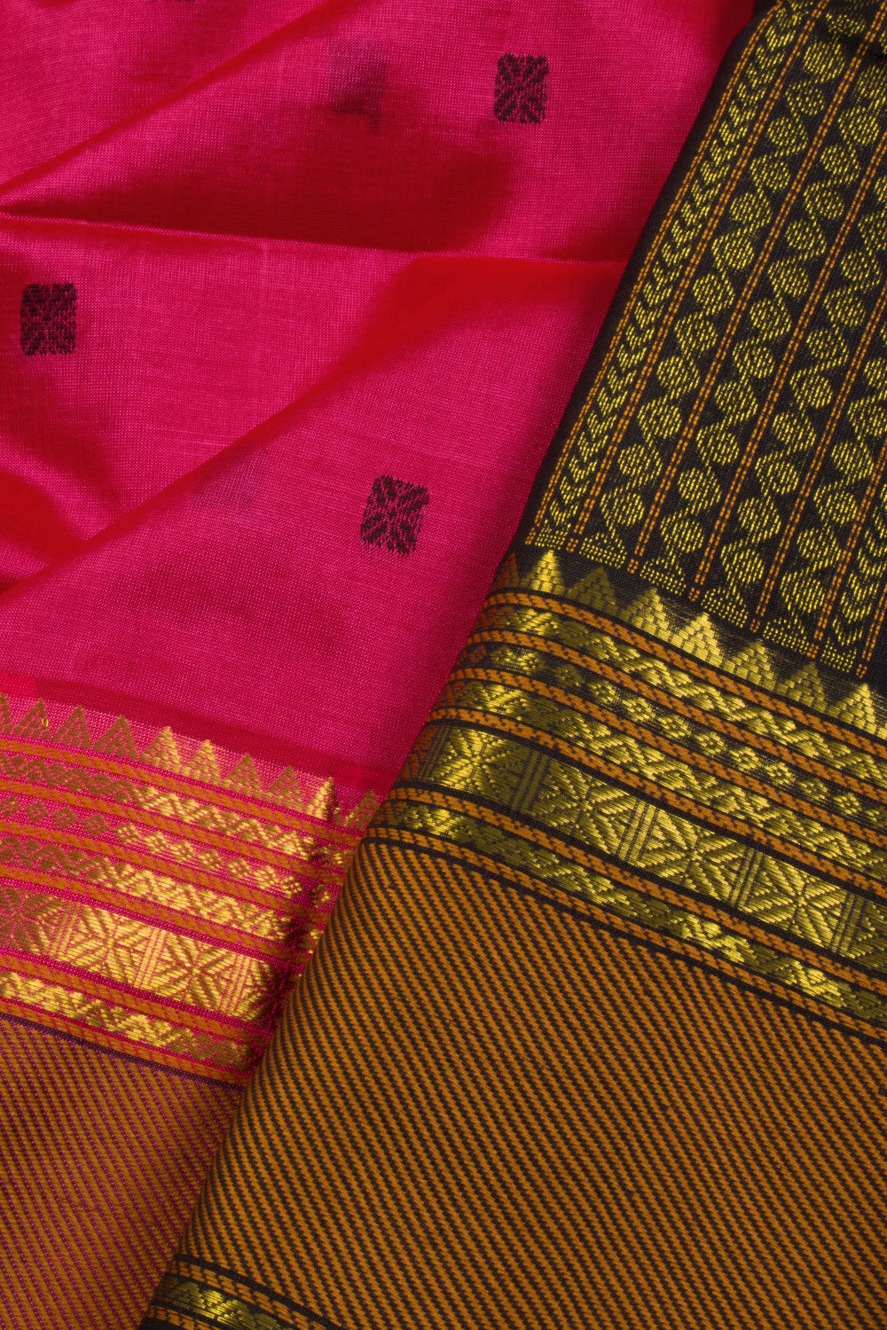 Pink Handloom Kanchi Silk Cotton Saree 10069262