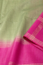 Sage Green Semi Tussar Saree with Zari Border 10078210