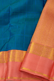Blue Kanjivaram Silk Saree with Contrast Zari Border 10078173