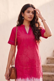 Pink Batik Hand Painted Women Kurta 10077501