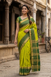 Green Mysore Semi Crepe Silk Saree 10077816