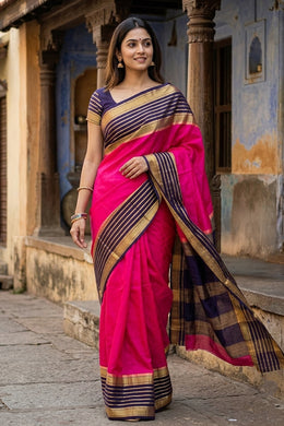 Pink Mysore Semi Crepe Silk Saree 10077820